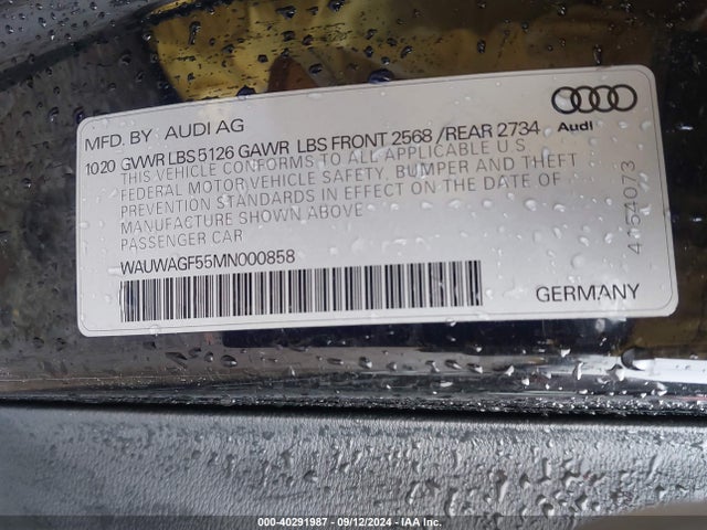 WAUWAGF55MN000858 Audi A5 Cabriolet Premium Plus 45 Tfsi Quattro S Tronic