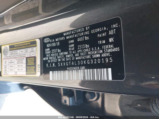 KIA Optima Lx 2019 5XXGT4L30KG320195 Image 9