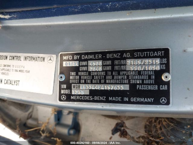 1984 MERCEDES-BENZ 300 WDBAB33A4EA157633 Photo 8