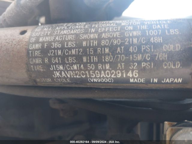 2009 KAWASAKI VN900 JKAVN2C159A029146 Photo 9