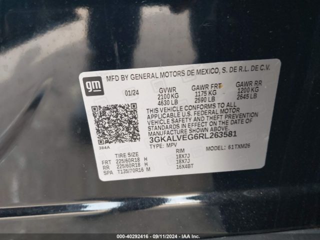 3GKALVEG6RL263581 GMC Terrain Awd Slt