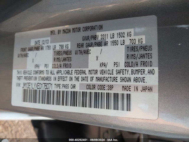 Mazda Mazda2 Touring 2014 JM1DE1LYXE0176071 Image 9