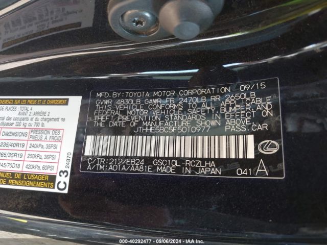 JTHHE5BC5F5010977 Lexus RC 350