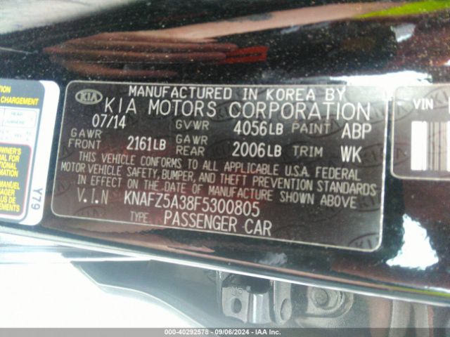 KNAFZ5A38F5300805 KIA FORTE SX