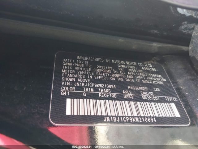 JN1BJ1CP9KW210894 Nissan Rogue Sport S