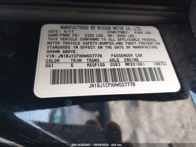 JN1BJ1CPXHW007778 Nissan Rogue Sport Sv