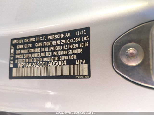 2012 PORSCHE CAYENNE WP1AA2A20CLA05004 Photo 8