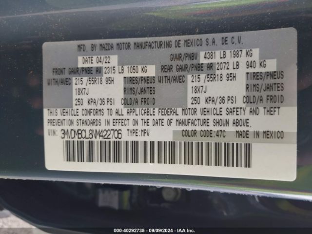 3MVDMBCL8NM422706 Mazda Cx-30 Carbon Edition