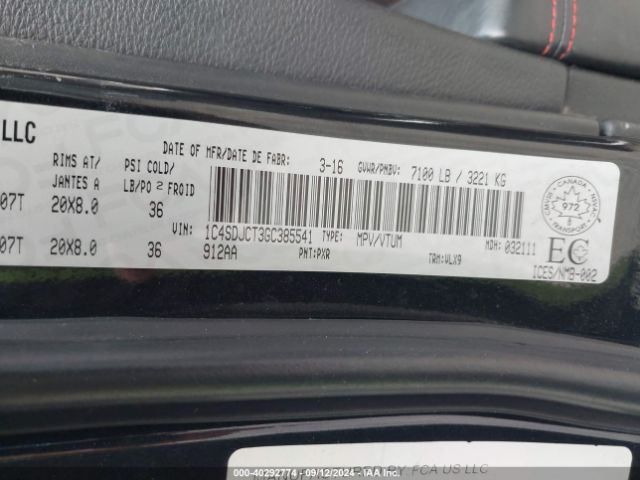 1C4SDJCT3GC385541 Dodge Durango R/t