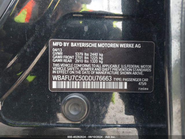 2013 BMW 535I WBAFU7C50DDU76663 Photo 8