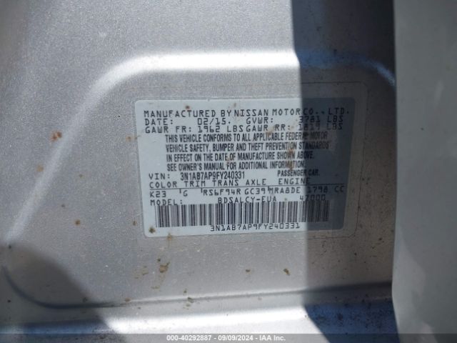3N1AB7AP9FY240331 Nissan SENTRA S