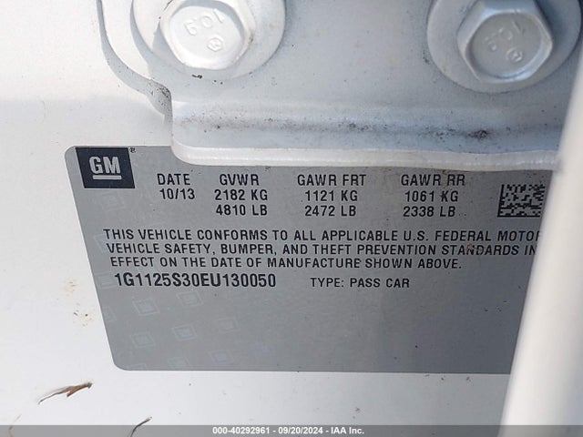 Chevrolet Impala 2lt 2014 1G1125S30EU130050 Image 9