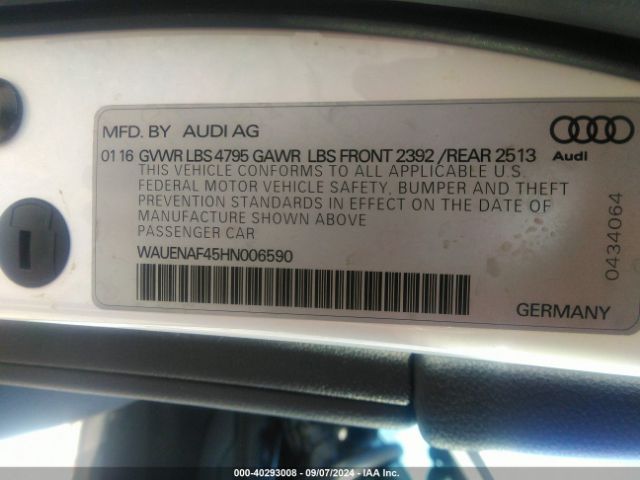 WAUENAF45HN006590 Audi A4 2.0t Premium