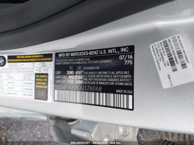 55SWF4JB9GU176068 Mercedes-Benz C 300 Luxury/sport