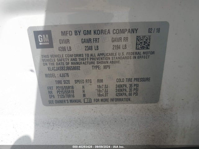 KL4CJASB2JB658692 Buick Encore Preferred