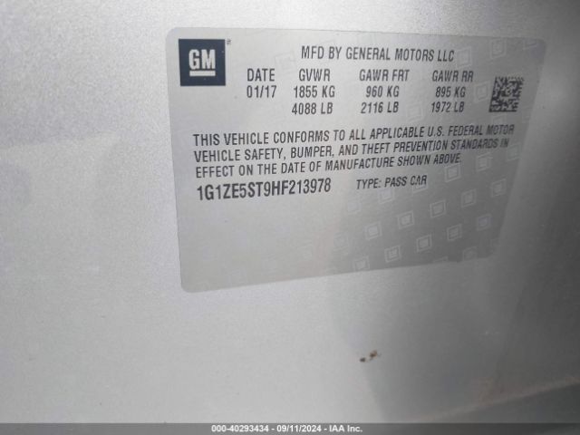 1G1ZE5ST9HF213978 Chevrolet MALIBU 1LT