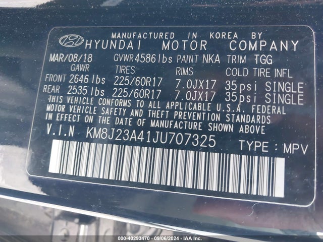 Hyundai TUCSON SE 2018 KM8J23A41JU707325 Image 9