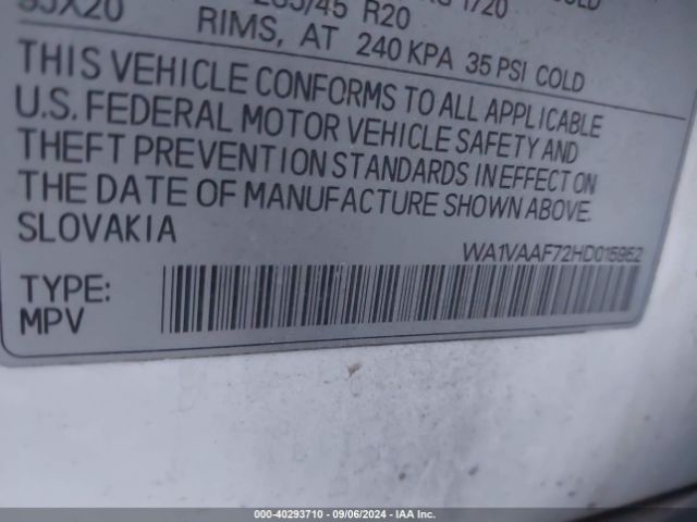 WA1VAAF72HD015952 Audi Q7 3.0t Premium