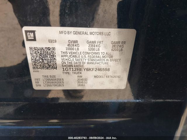 1GT12REY6KF246598 GMC Sierra 2500hd Slt