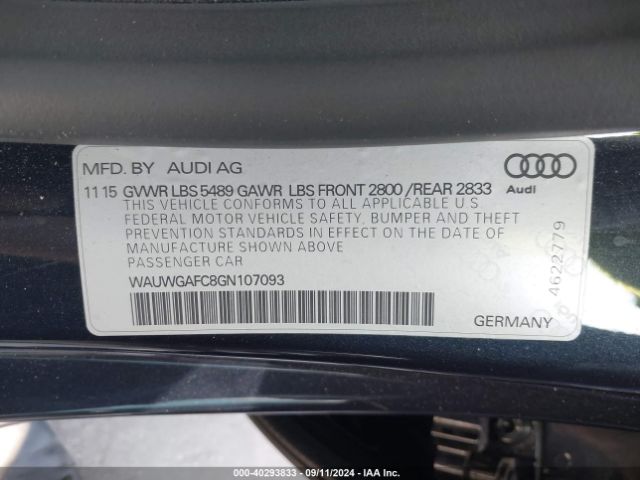 WAUWGAFC8GN107093 Audi A7 3.0t Premium Plus