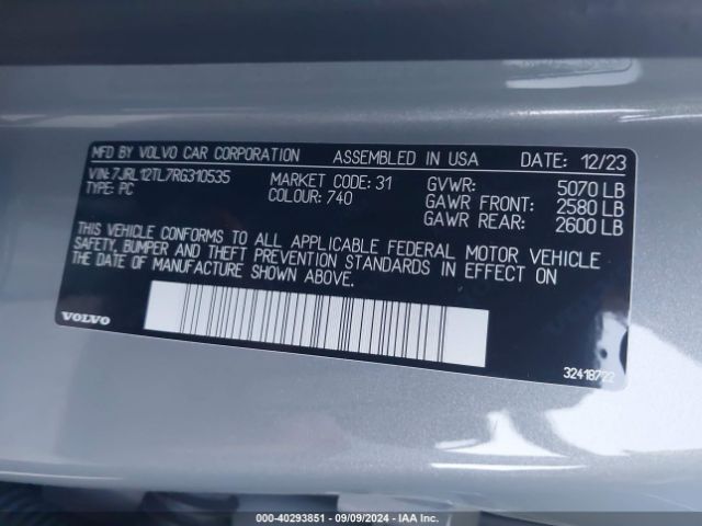 7JRL12TL7RG310535 Volvo S60 B5 Plus Dark Theme