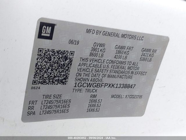 1GCWGBFPXK1338847 Chevrolet Express 2500 Work Van