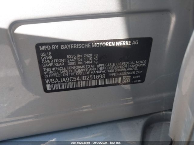 WBAJA9C54JB251698 BMW 530e Iperformance