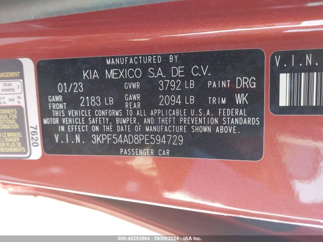 KIA Forte Gt-line 2023 3KPF54AD8PE594729 Image 9