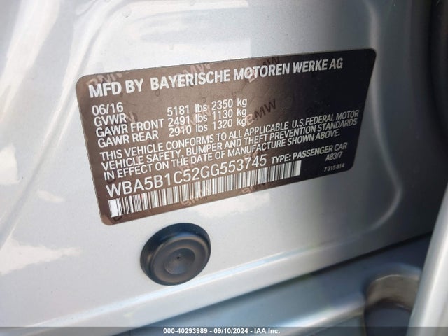 WBA5B1C52GG553745 BMW 535i