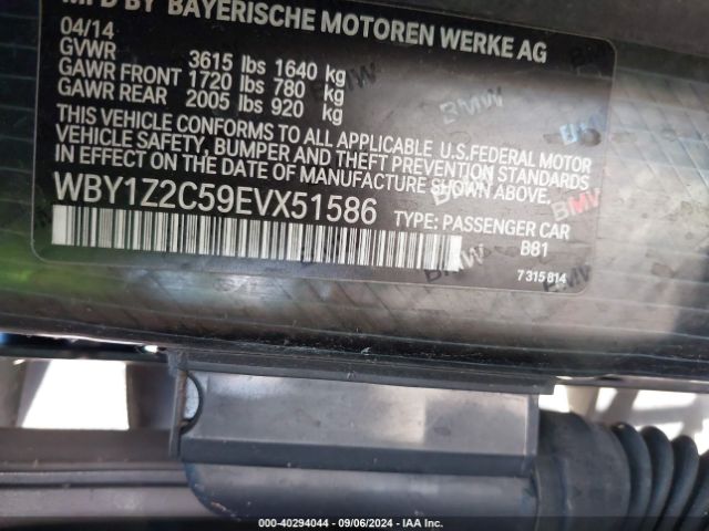 WBY1Z2C59EVX51586 BMW I3