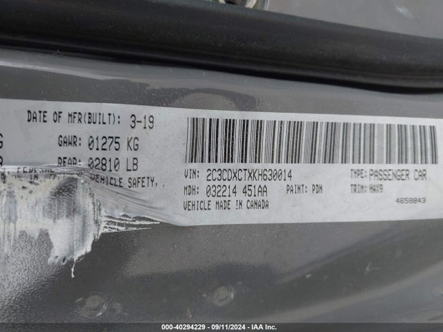 Dodge Charger R/t Rwd 2019 2C3CDXCTXKH630014 Image 9