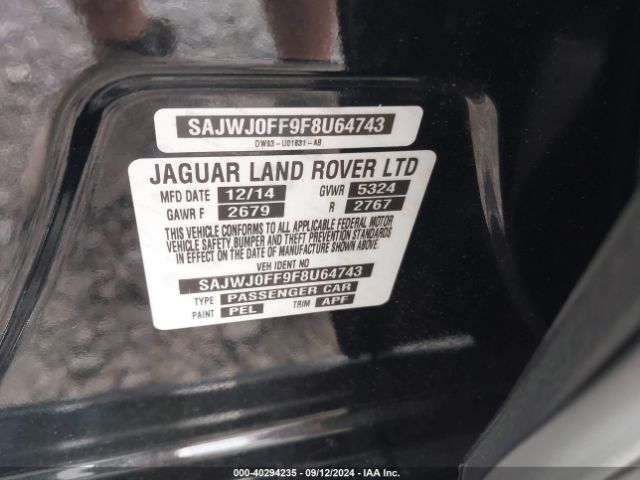 SAJWJ0FF9F8U64743 Jaguar Xf 3.0 Portfolio/3.0 Sport
