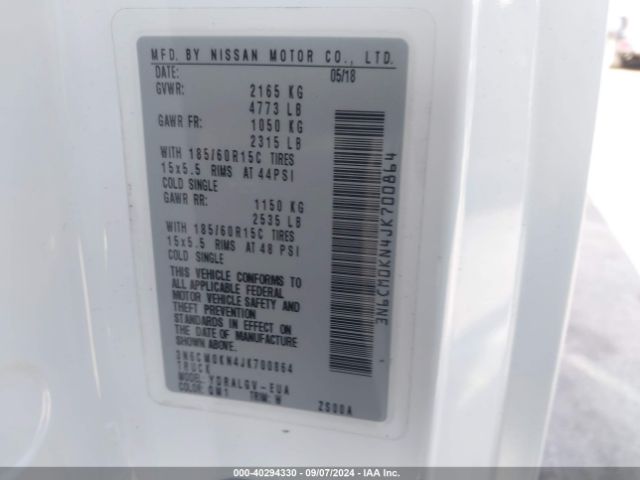 3N6CM0KN4JK700864 Nissan NV200 SV