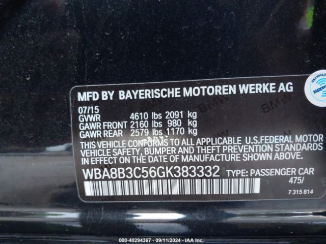 WBA8B3C56GK383332 BMW 340i