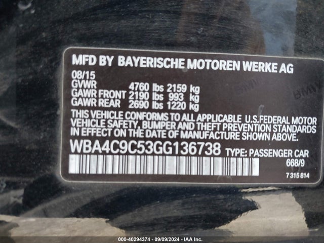 WBA4C9C53GG136738 BMW 428i Gran Coupe Xdrive