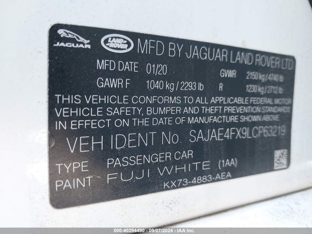 2020 JAGUAR XE SAJAE4FX9LCP63219 Photo 8