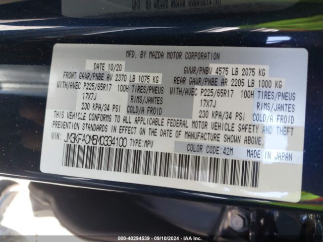 JM3KFACM5M0334100 Mazda Cx-5 Touring