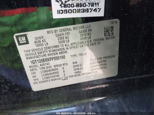 1GT120E8XFF556190 GMC Sierra 2500hd Denali