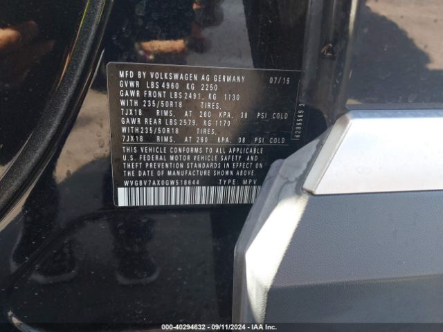 WVGBV7AX0GW518644 Volkswagen TIGUAN SE