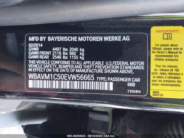WBAVM1C50EVW56665 BMW X1 Sdrive28i