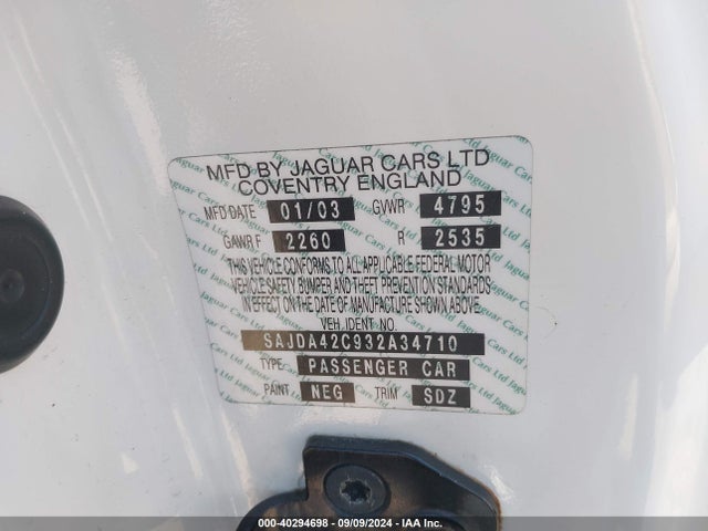 2003 JAGUAR XK8 SAJDA42C932A34710 Photo 8