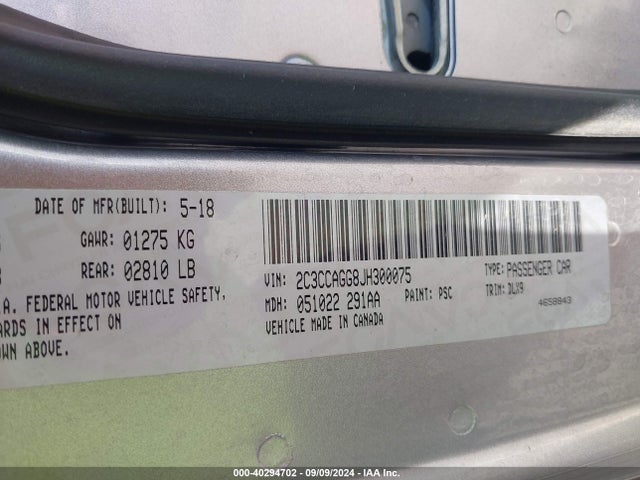 2C3CCAGG8JH300075 Chrysler 300 300s Awd