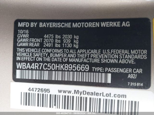 WBA4R7C50HK895669 BMW 430I