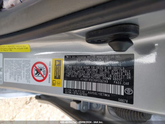 Toyota CAMRY LE 2016 4T4BF1FK3GR556149 Image 9