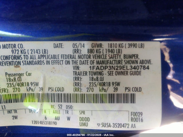 Ford Focus Titanium 2014 1FADP3N29EL340784 Image 9