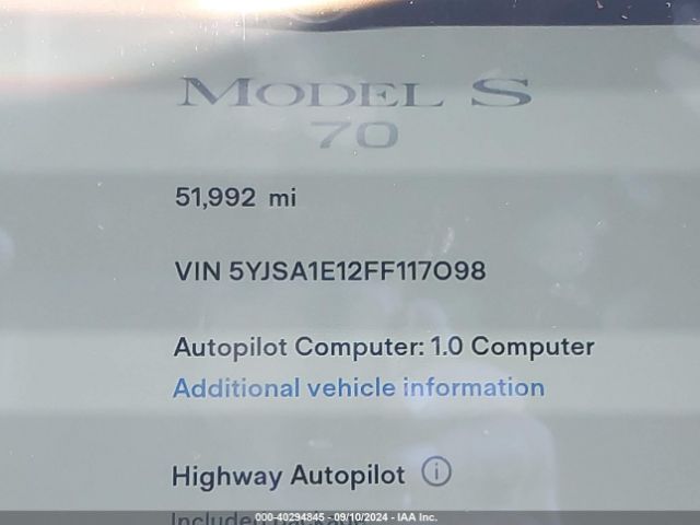5YJSA1E12FF117098 Tesla Model S 60/70/85