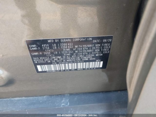 4S4BTACC6L3228322 Subaru Outback Premium