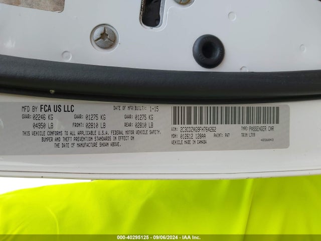 Dodge Challenger Sxt 2015 2C3CDZAG9FH764262 Image 9