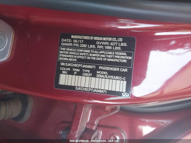 SJKCH5CP7JA048471 Infiniti Qx30 Premium