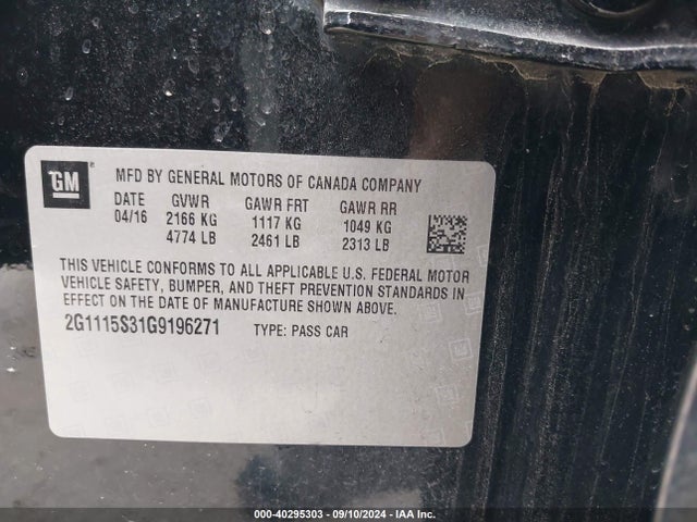 Chevrolet Impala 2lt 2016 2G1115S31G9196271 Image 9